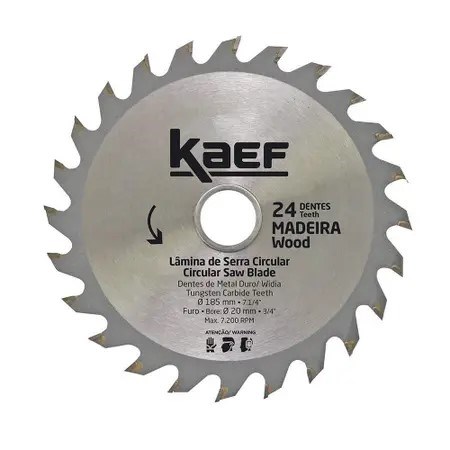 DISCO PRA MADEIRA SERRA CIRCULAR 24 DENTES KAEF CORTAG DISCO PRA MADEIRA SERRA CIRCULAR 24 DENTES KAEF CORTAG