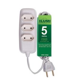 EXTENSAO 3 VIAS 5MT PP 2P+T 171001 BRANCO ILUMIN