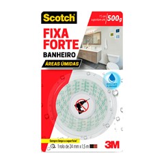 FITA DUPLA FACE FIXA FORTE BANHEIRO 3M 24MMX1.5M