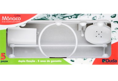 KIT BANHEIRO MONACO BRANCO 5  PECAS DUDA KIT BANHEIRO MONACO BRANCO 5  PECAS DUDA