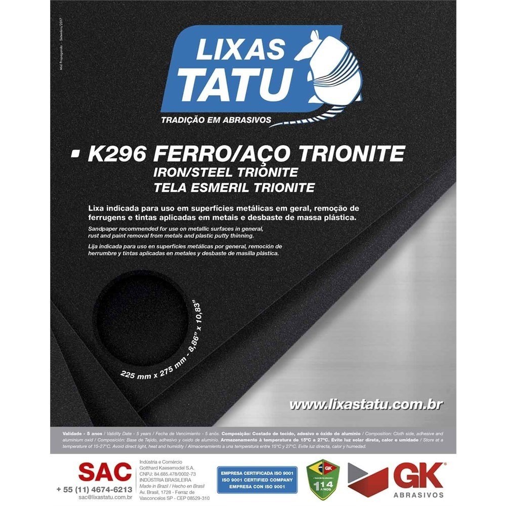 LIXA FERRO 180 TRIONITE TATU LIXA FERRO 180 TRIONITE TATU