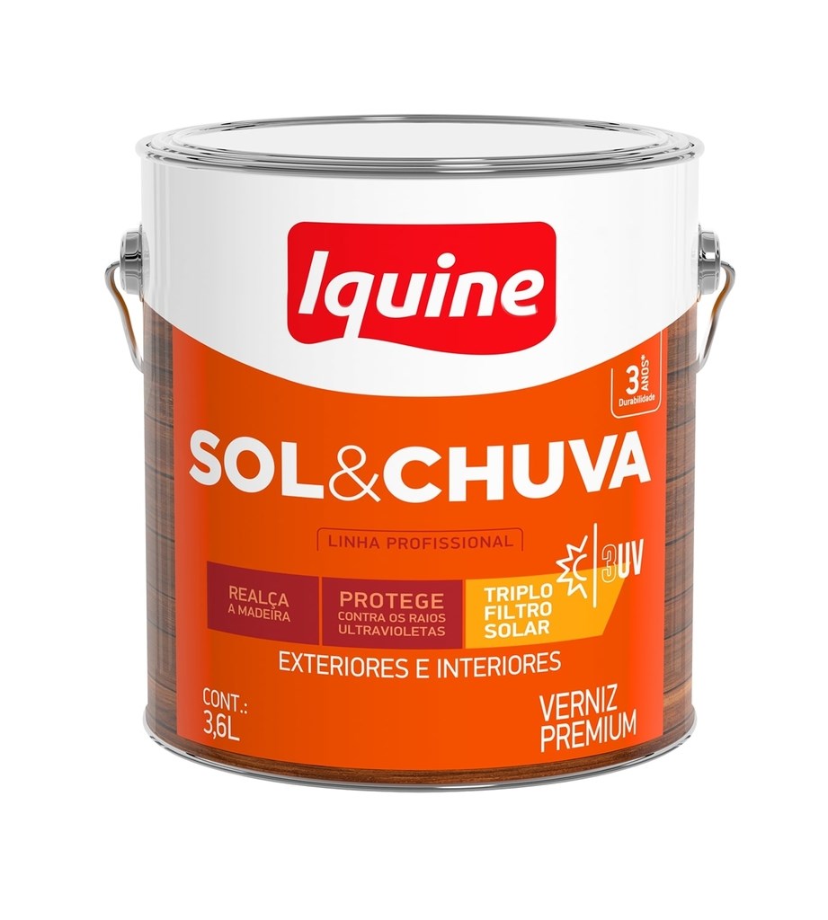 VERNIZ PU SOL & CHUVA INCOLOR 3,6L IQUIN VERNIZ PU SOL & CHUVA INCOLOR 3,6L IQUIN