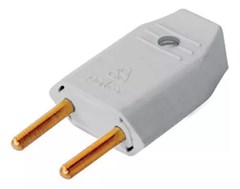 PINO PLUGE 2P EUROPEU 10A PERLEX 1041 CINZA
