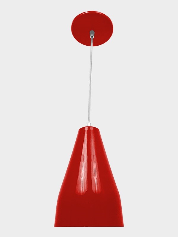 LUMINARIA CONICA II VERMELHO BRILHO TUROSSI LUMINARIA CONICA II VERMELHO BRILHO TUROSSI