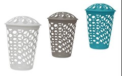 CESTO TELADO P/ROUPA 30L CORES VARI PLAS