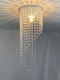LUMINARIA CRYSTAL RAIN 009 BRANCO CRISTAL TUROSSI