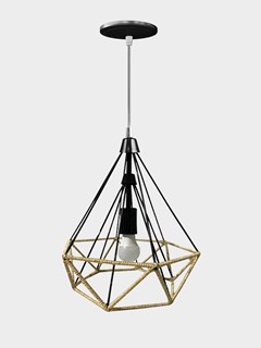LUMINARIA RUSTICA DIAM SISAL AL PRETO FOSCO TUROSSI