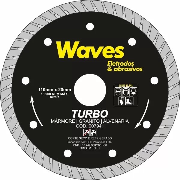 DISCO DIAMANTADO CONTINUO 110MM WAVES BLACK DISCO DIAMANTADO CONTINUO 110MM WAVES BLACK
