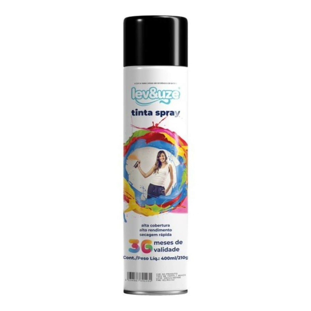 TINTA SPRAY 400ML LEVEUSE UG PRETO BRILHANTE TINTA SPRAY 400ML LEVEUSE UG PRETO BRILHANTE