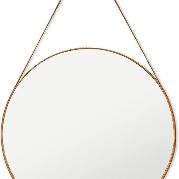 ESPELHO REDONDO ALCA COURO 50X50 CARAMELO ESPELHO REDONDO ALCA COURO 50X50 CARAMELO