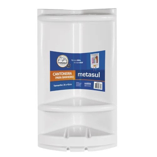 CANTONEIRA PLASTICA PARA BANHEIRO GRANDE BRANCA METASUL CANTONEIRA PLASTICA PARA BANHEIRO GRANDE BRANCA METASUL