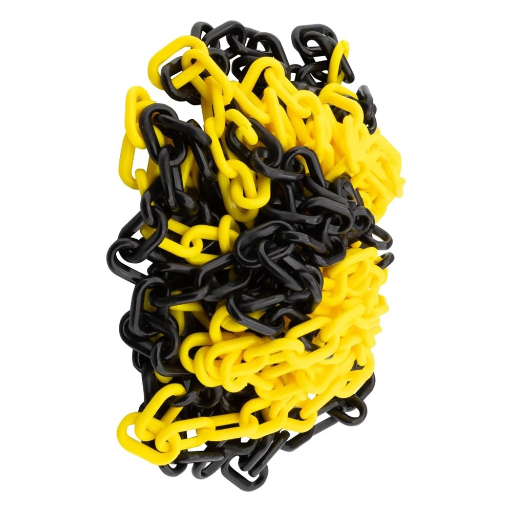 CORRENTE PLASTICO 08MM AMARELO/PRETA 10M METASUL CORRENTE PLASTICO 08MM AMARELO/PRETA 10M METASUL