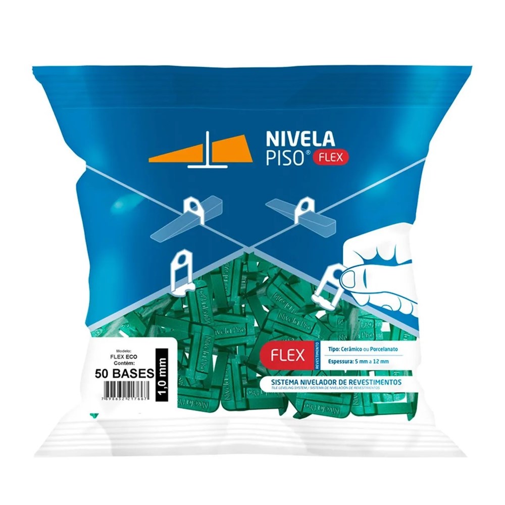 BASE NIVELA PISO FLEX ECO 1,0MM VERDE 50PCS BASE NIVELA PISO FLEX ECO 1,0MM VERDE 50PCS