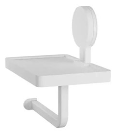 PAPELEIRA COM SUPORTE COM ADESIVO BRANCO