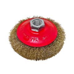 ESCOVA CONICA ACO 100MM X M14 DIS-FLEX