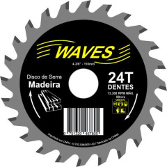 DISCO PARA  MADEIRA SERRA CIRCULAR 24D 110MM BLACK WAVES