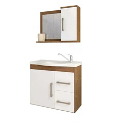ARM VIX 65X60 C/ESPELHEIRA AMENDOA/BRANCO