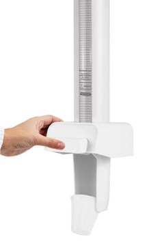 DISPENSER POUPADOR DE COPOS 150 A 200ML BRANCO NOBRE