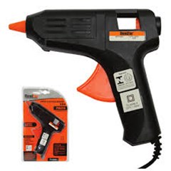 PISTOLA DE COLA QUENTE  BIVOLT 12W SUPORTE DE METAL PRETA BESTFER