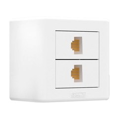 TOMADA SOBREPOR 2 RJ45 JERI PLUS 8918