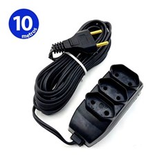 EXTENS TRIPLA  PRETA 2X0,75MM 10M SAQ LIDER