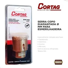 SERRA COPO 44MM DIAMANTADO PARA ESMERILHADEIRA CORTAG