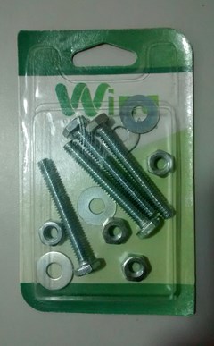 CARTELA PARAFUSO SEXT 1/4X2 C/PORCA E ARRUEL KIT18