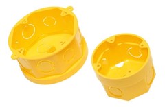 CAIXA PLASTICA 3X3 OCTOGONAL AMARELO CB AMANCO