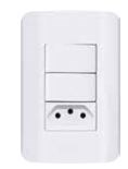 INTERRUPTOR CANOA 2 TEC SIMPLES + TOMADA 10A 2617 INTERRUPTOR CANOA 2 TEC SIMPLES + TOMADA 10A 2617