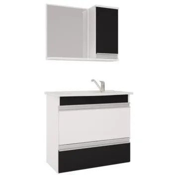 ARMARIO GRECIA 65X60 C/ESPELHEIRA BRANCO/PRETO ARMARIO GRECIA 65X60 C/ESPELHEIRA BRANCO/PRETO
