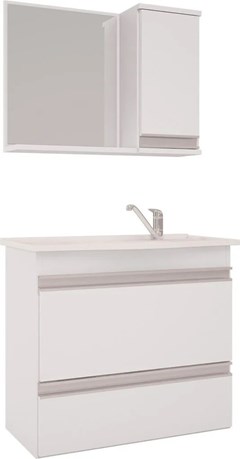 ARMARIO GRECIA 65X60 C/ESPELHEIRA BRANCO