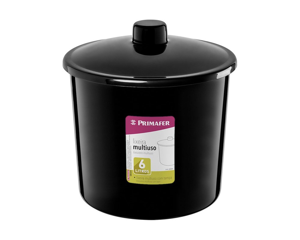 LIXEIRA COM TAMPA 6L PRE 1014-8 PRIMAFER LIXEIRA COM TAMPA 6L PRE 1014-8 PRIMAFER